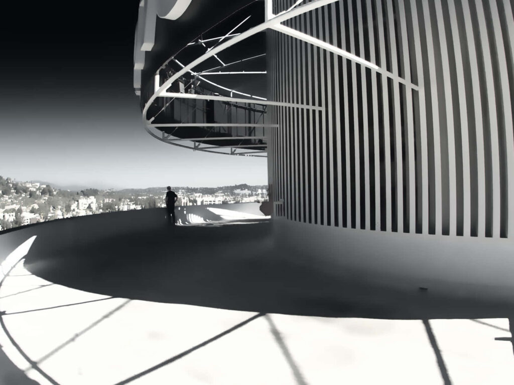 Futuristic Abstract Wallpaper of Capitol Records Building Design