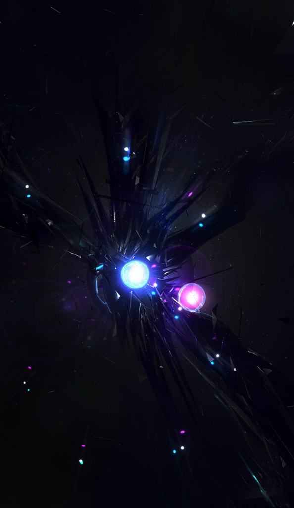 Abstract Futuristic Wallpaper: Glowing Blue & Pink Spheres