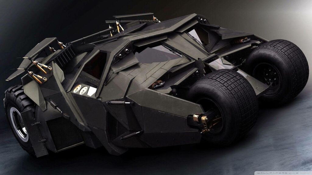 Futuristic armored car wallpaper rugged design heavy-duty tires reinforced metal panels full HD