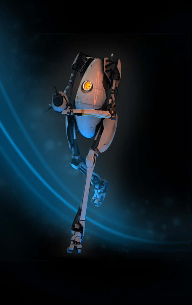 Futuristic Atlas Robot Wallpaper from Portal 2 - Sci-Fi Aesthetic