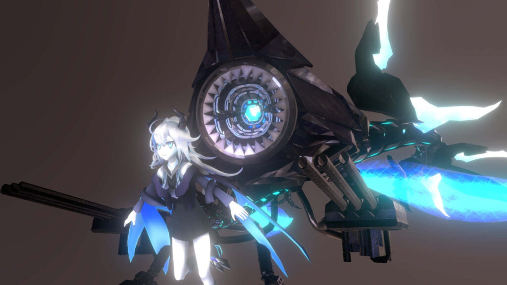 Futuristic *Azur Lane* Character Wallpaper with Blue Weapon Design