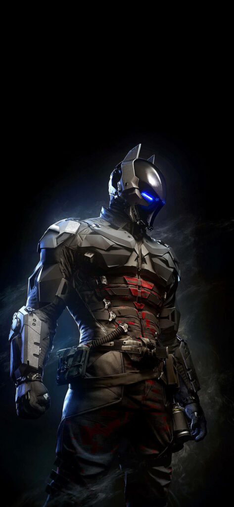 Futuristic Batman iPhone X Wallpaper: Dark Armor & Blue Accents