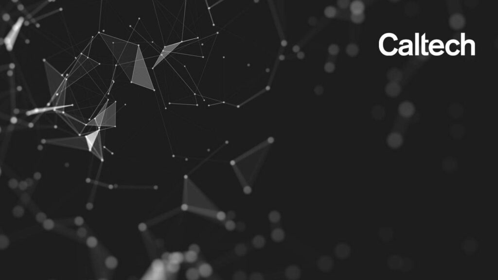 Futuristic Black Geometric Abstract Wallpaper with Caltech Logo