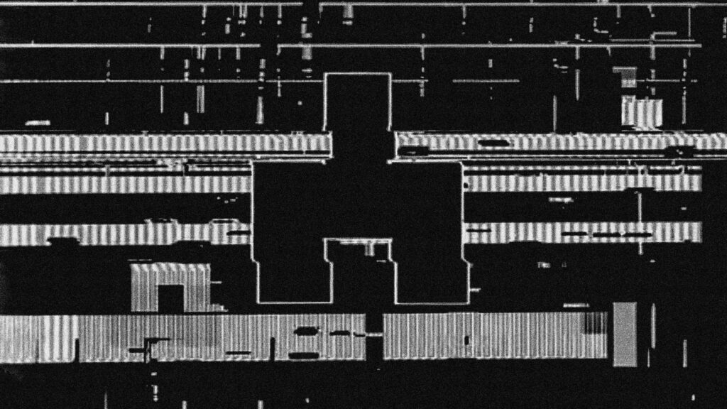 Futuristic Black Mirror-Inspired Monochrome Wallpaper Background