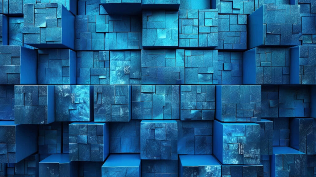Futuristic 3D Blue Cube Wallpaper - Intricate Abstract Background