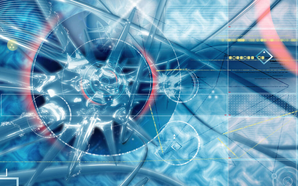 Futuristic Blue Wallpaper: Abstract Cell Structure & Tech Patterns