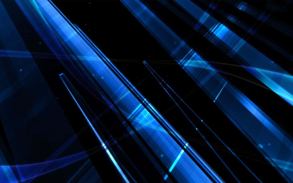 Futuristic Abstract Digital Wallpaper: Blue Beams on Dark Background