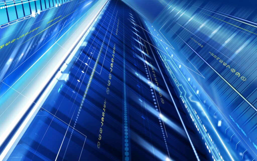 Futuristic Blue Circuit Board Wallpaper - 1920x1200 High-Tech Design