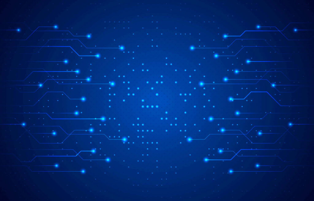 Futuristic Blue Circuit Board Wallpaper - Sleek Tech Design