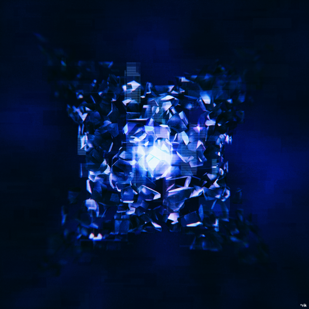 Futuristic Abstract Wallpaper: Blue Crystalline Design 3000x3000