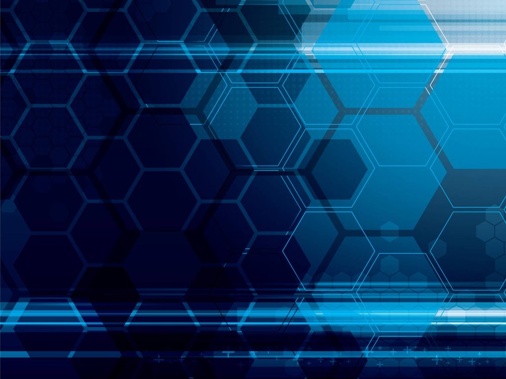 Blue hexagon wallpaper with glowing cyan lines futuristic abstract geometric background