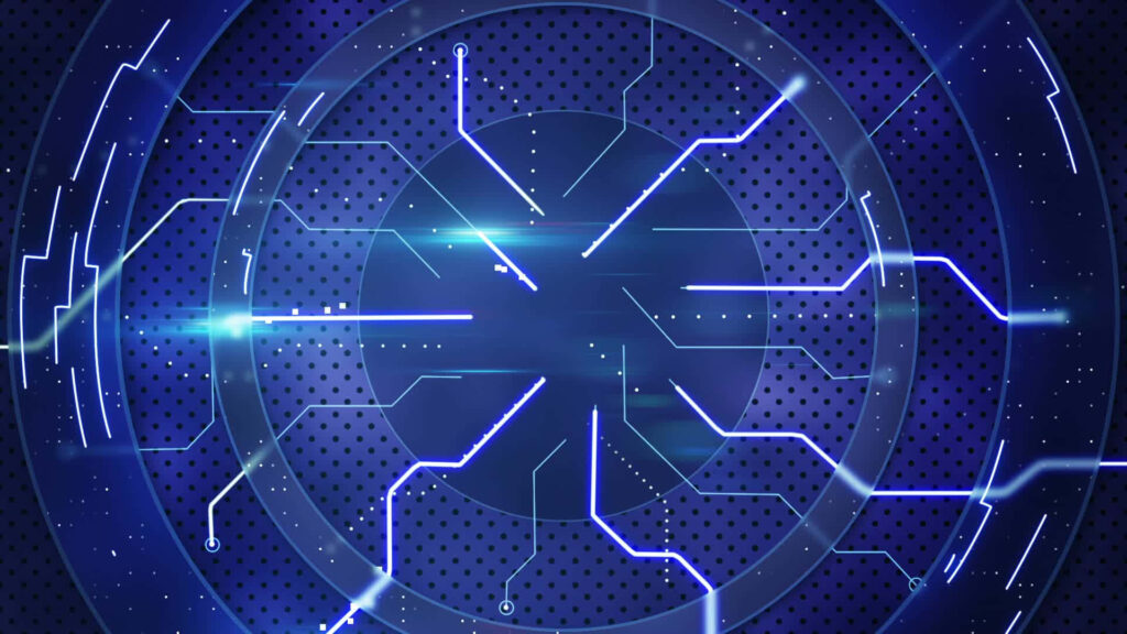 Futuristic Blue Circuit Wallpaper Background with Glowing Lines