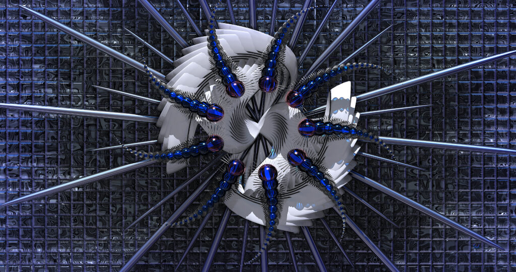 Futuristic Blue Metallic Grid Wallpaper - 4096x2160 Abstract Art