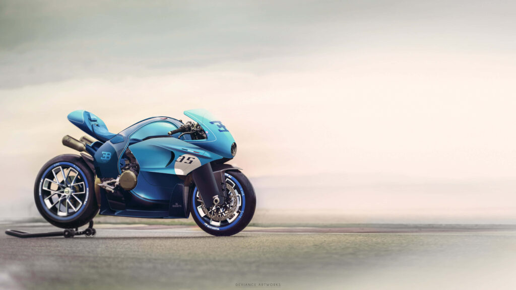 Futuristic Blue Motorcycle Wallpaper: Speed & Elegance on Open Road