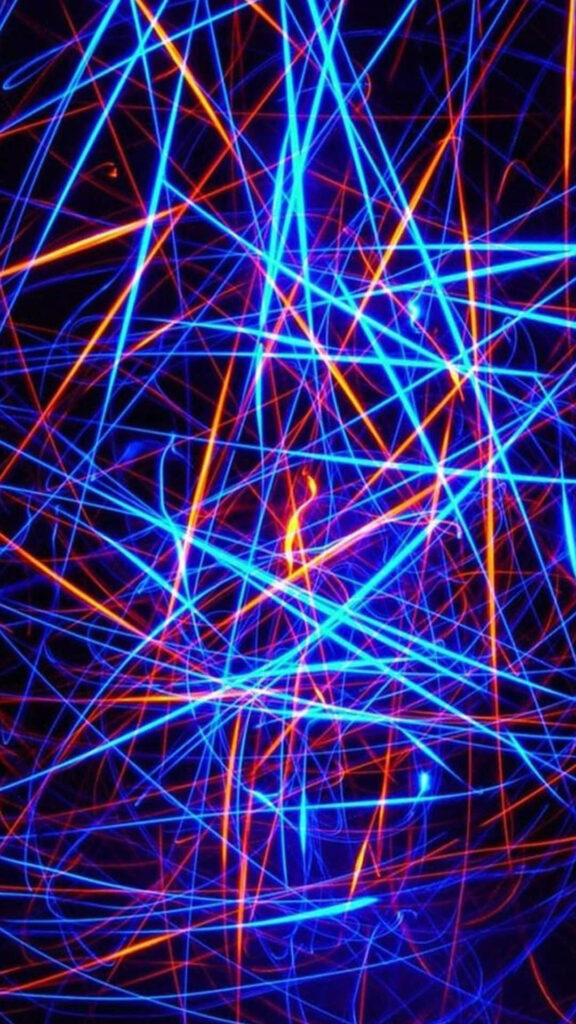 Futuristic Blue & Orange Laser Wallpaper for iPhone Background