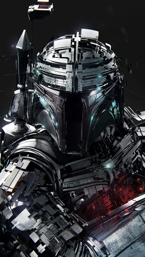 Futuristic Boba Fett Wallpaper: Iconic Mandalorian Armor Design