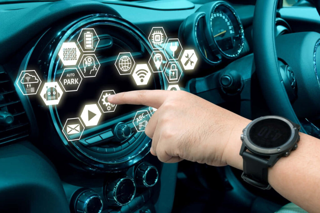 Futuristic Car Dashboard: Advanced Digital Controls & Touch Screen Wallpaper