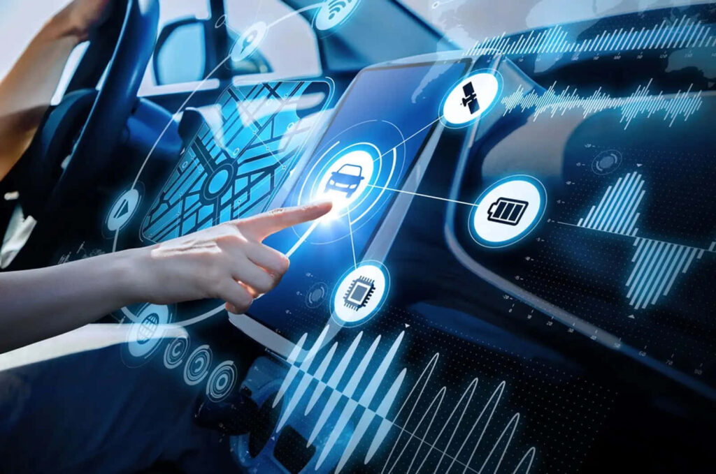 Futuristic Car Dashboard: High-Tech Design & Touch Controls Wallpaper