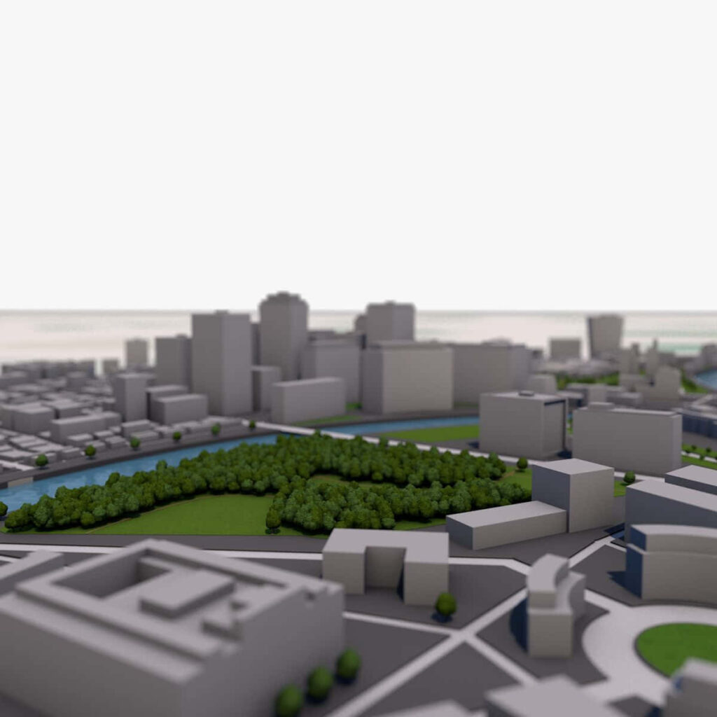 Futuristic City Wallpaper: 3D Skyscrapers & Green Spaces