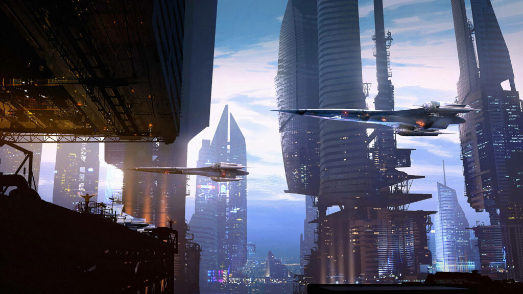 Stunning 4K Ultra HD Futuristic Cityscape Wallpaper Background
