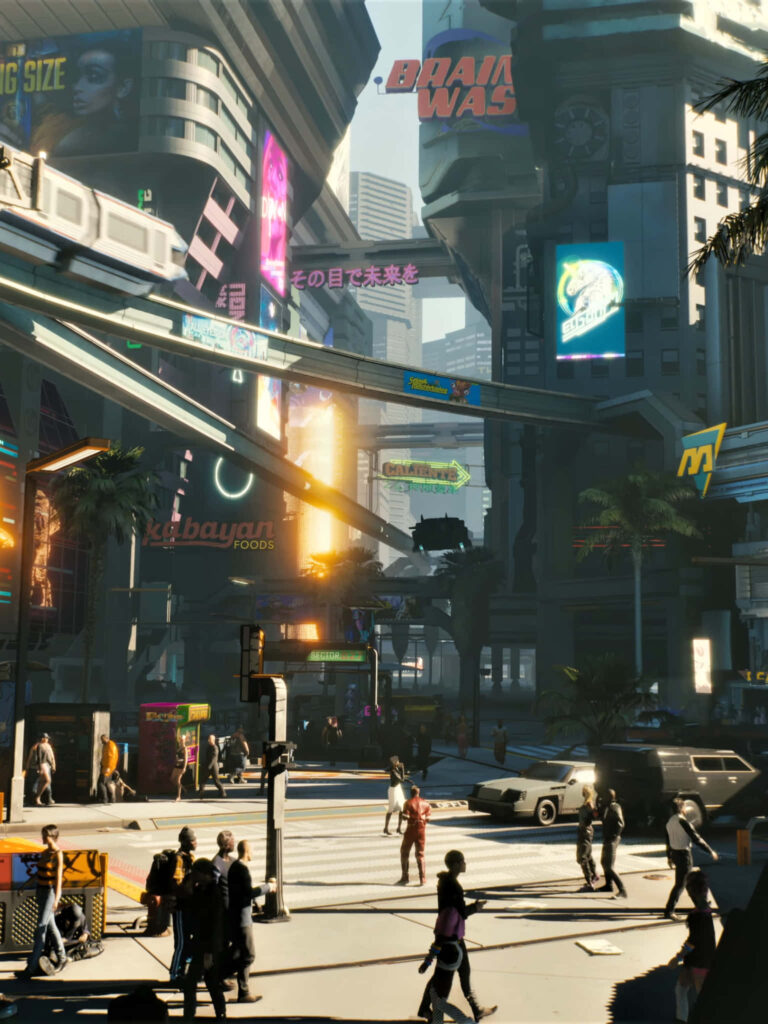 Futuristic Metropolis: The Radiant Backdrop of Cyberpunk 2077's Urban Realm Wallpaper