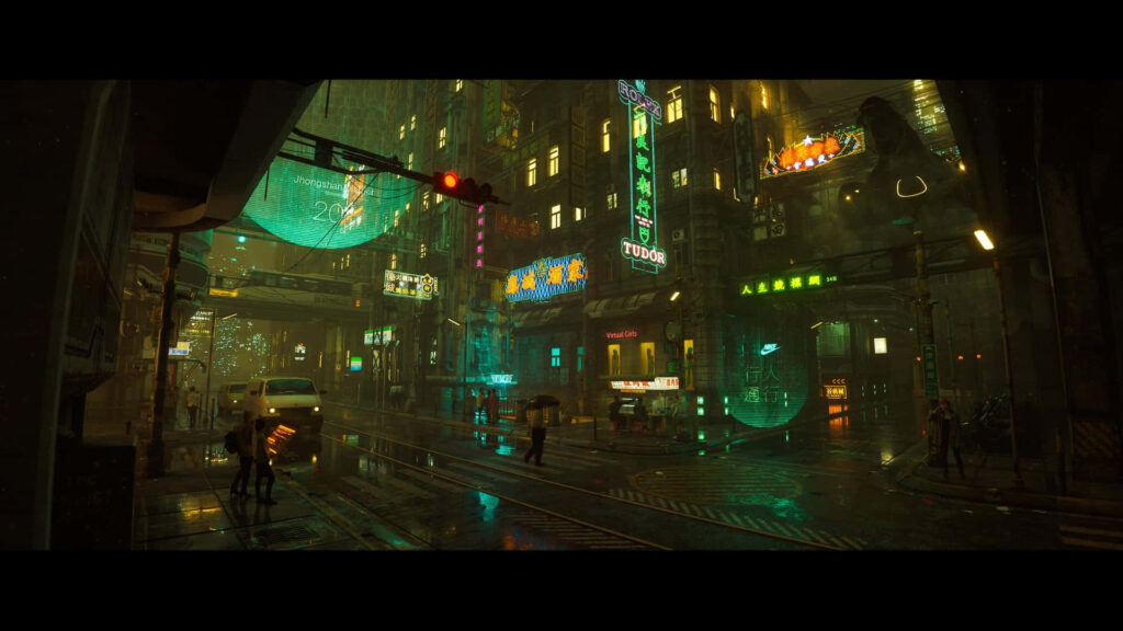 Vibrant Dusk Cityscape Wallpaper: Neon Skyline & Reflections
