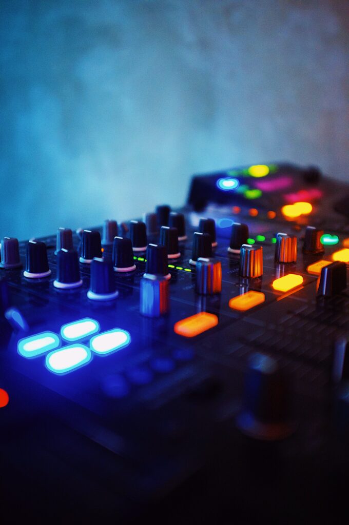 Futuristic Control Panel Wallpaper with Vibrant Illuminated Features