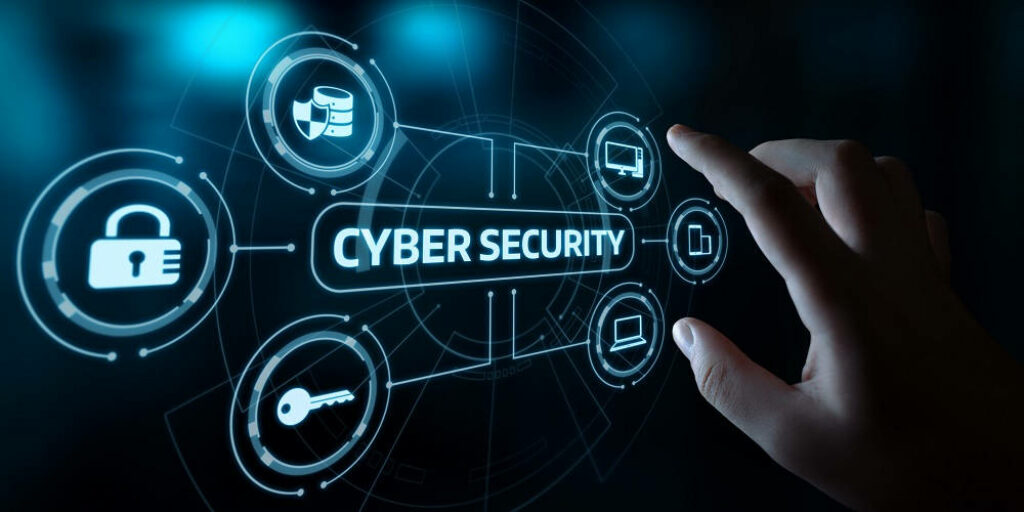 Cyber Security Wallpaper: Futuristic Hand & Digital Interface Design