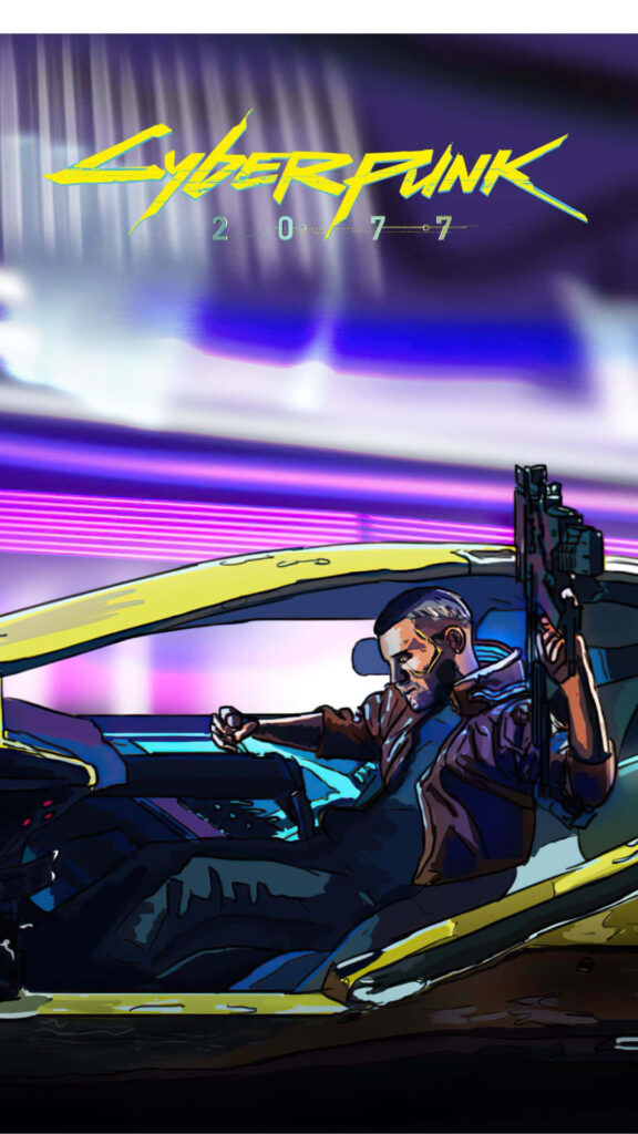 Neon-Drenched Urban Escape: A Sleek Ride through Cyberpunk 2077 Wallpaper