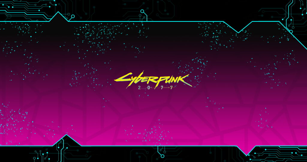 Futuristic Cyberpunk Logo: Ultra HD 4K Wallpaper Illustrating Cyberpunk 2077 Ambiance