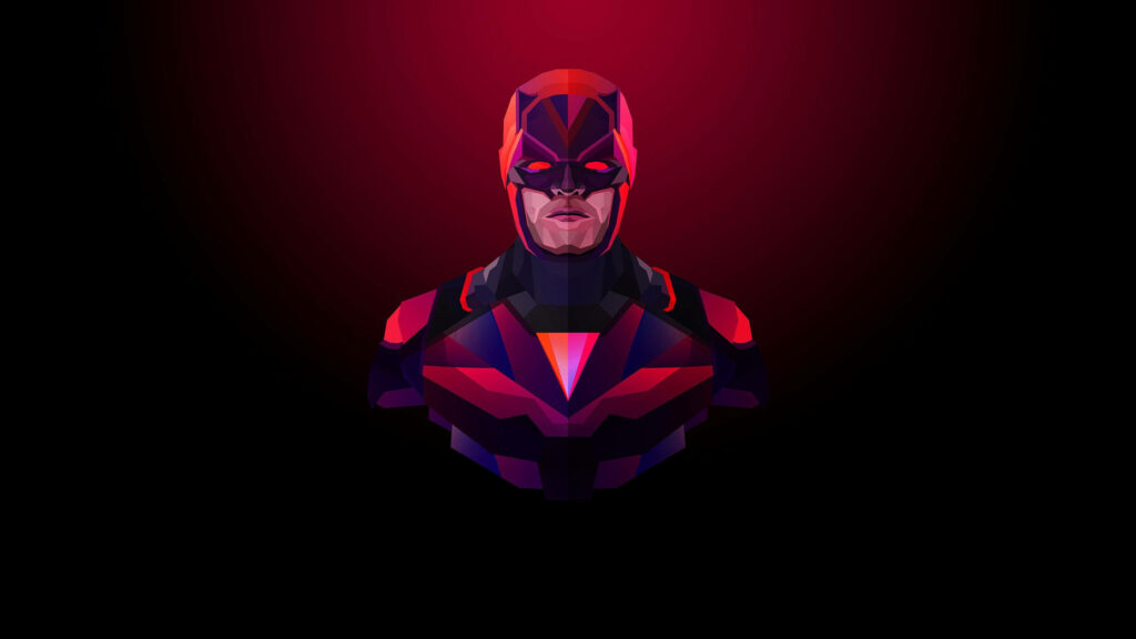 Futuristic Daredevil Wallpaper: Bold Red & Black Vertex Design