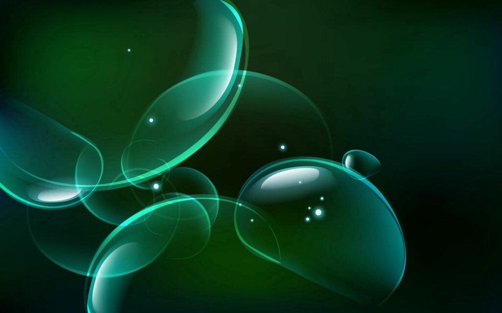 Futuristic Dark Green Background with Glowing Circles - 1920x1200 Wallpaper
