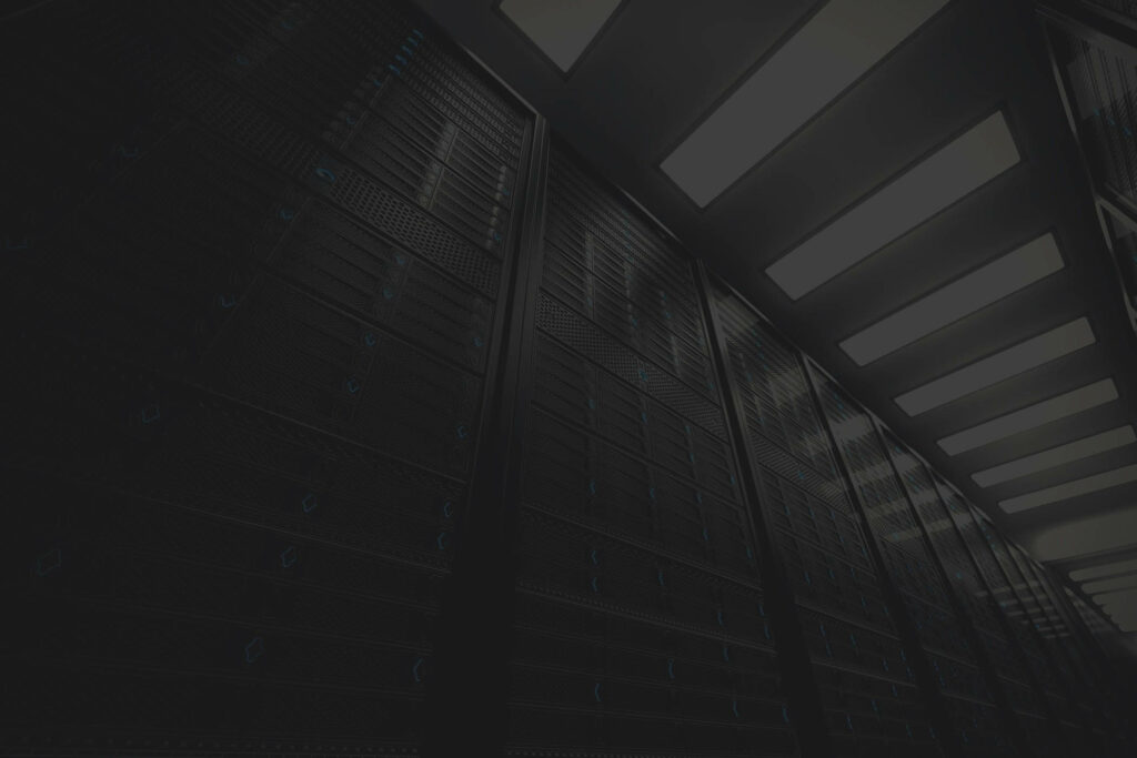 Futuristic data center with illuminated server racks blue accents and modern digital infrastructure Wallpaper
