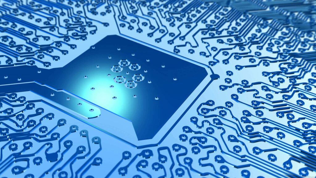 Futuristic Digital Circuit Board Wallpaper – Innovation in Tech