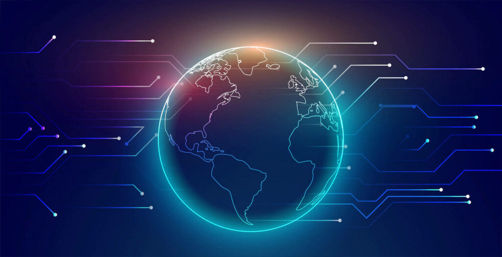 Futuristic Digital Globe Wallpaper: Global Connectivity & Data Exchange