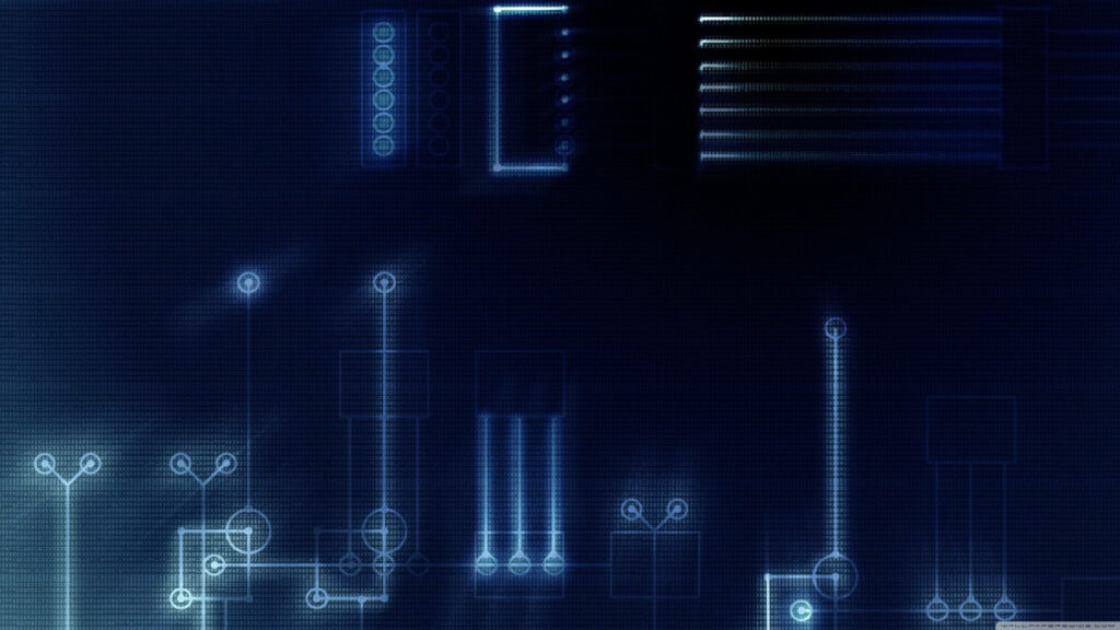 Futuristic Blue Circuitry Wallpaper: Tech Innovation Background
