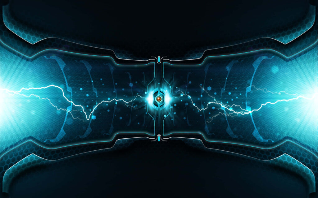 Futuristic Digital Sensor Design with Vibrant Blue Waves - Wallpaper