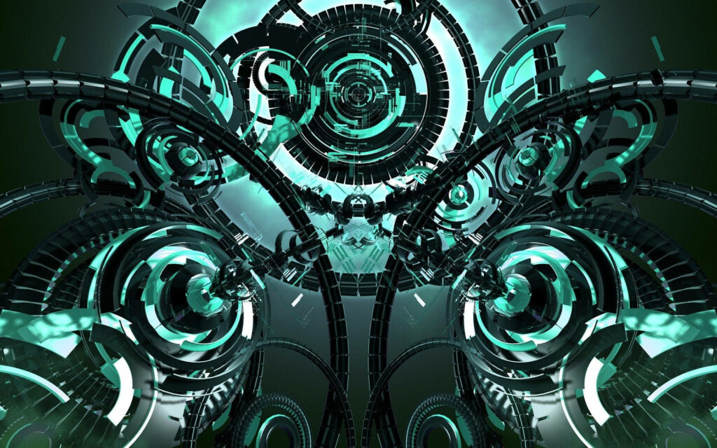 Cybernetic Symphony: Exploring the Futuristic Blend of Metallic Marvels and High-Tech Wonders in a Digitized World Wallpaper