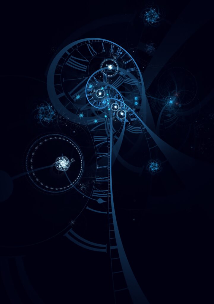 Futuristic Fractal Wallpaper: Luminous Blue Patterns on Dark Background