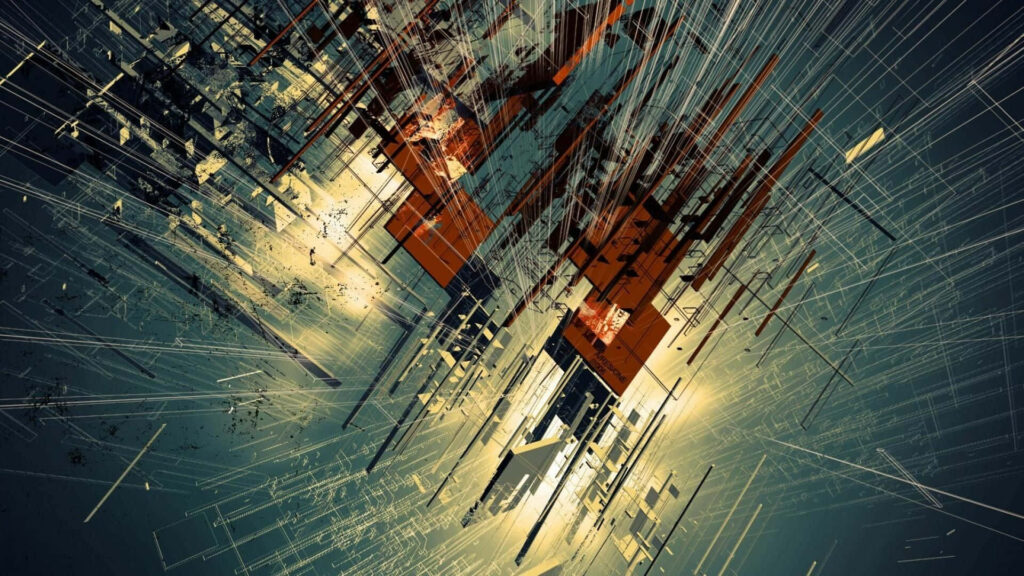 Dynamic Geometric Abstract Wallpaper for Futuristic Gaming Art