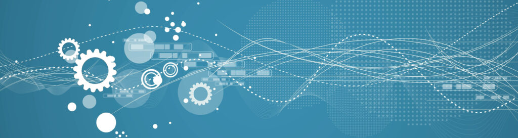 Futuristic Blue Gear Wallpaper for Professional LinkedIn Cover
