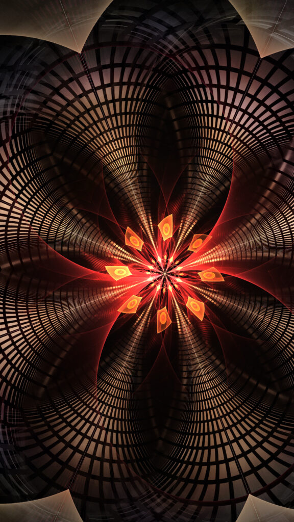 Futuristic Geometric 2025x3600 Wallpaper with Glowing Rays