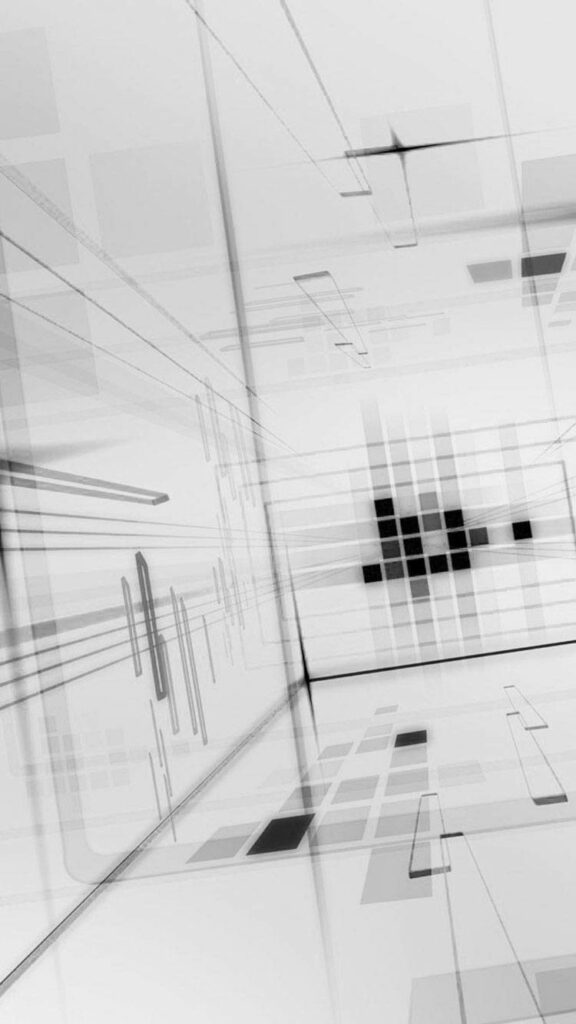 Futuristic Geometric iPhone Wallpaper in White and Gray Design