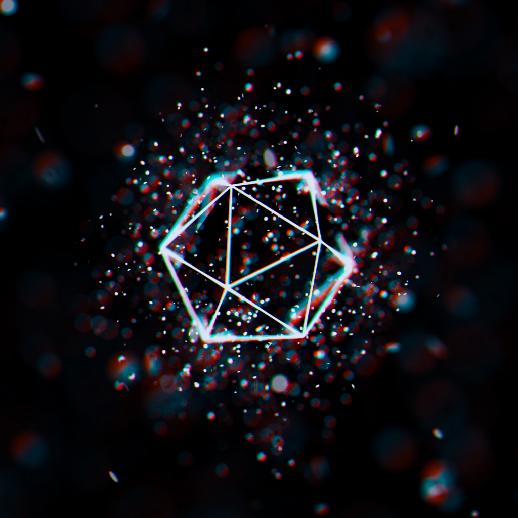 Futuristic Geometric Polygonal Wallpaper on Dark Space Background