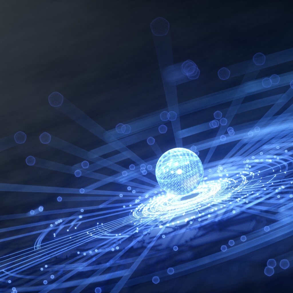 Futuristic Blue Holographic Sphere Wallpaper - 2000x2000 Background