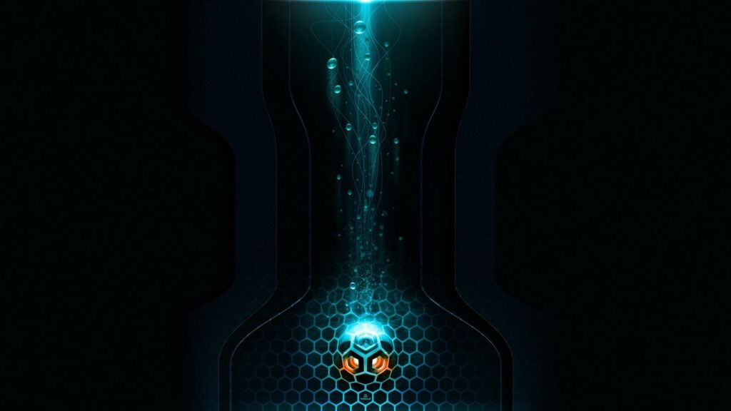 Futuristic Glowing Vessel Wallpaper with Dark Abstract Background