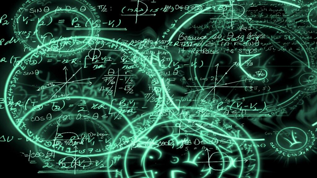 Futuristic Green Mathematical Patterns Wallpaper - 1920x1080 Background