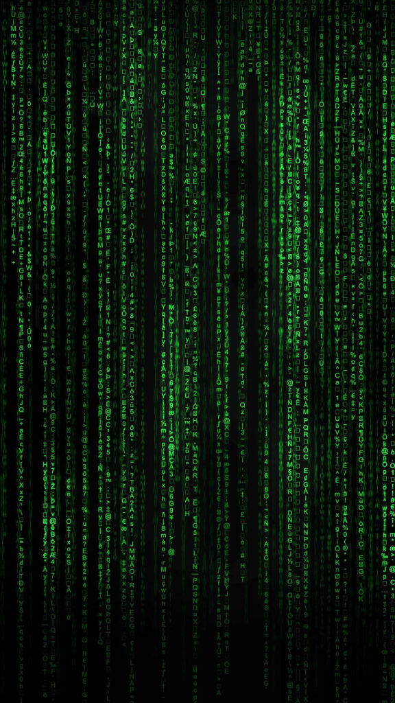 Futuristic Green Matrix Code Wallpaper for Android Devices