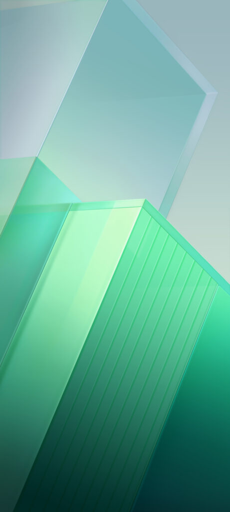Abstract Green & Teal Geometric Wallpaper for iQOO Z9 Turbo+