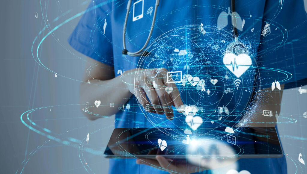 Futuristic Healthcare Technology Wallpaper: Innovation & Connectivity